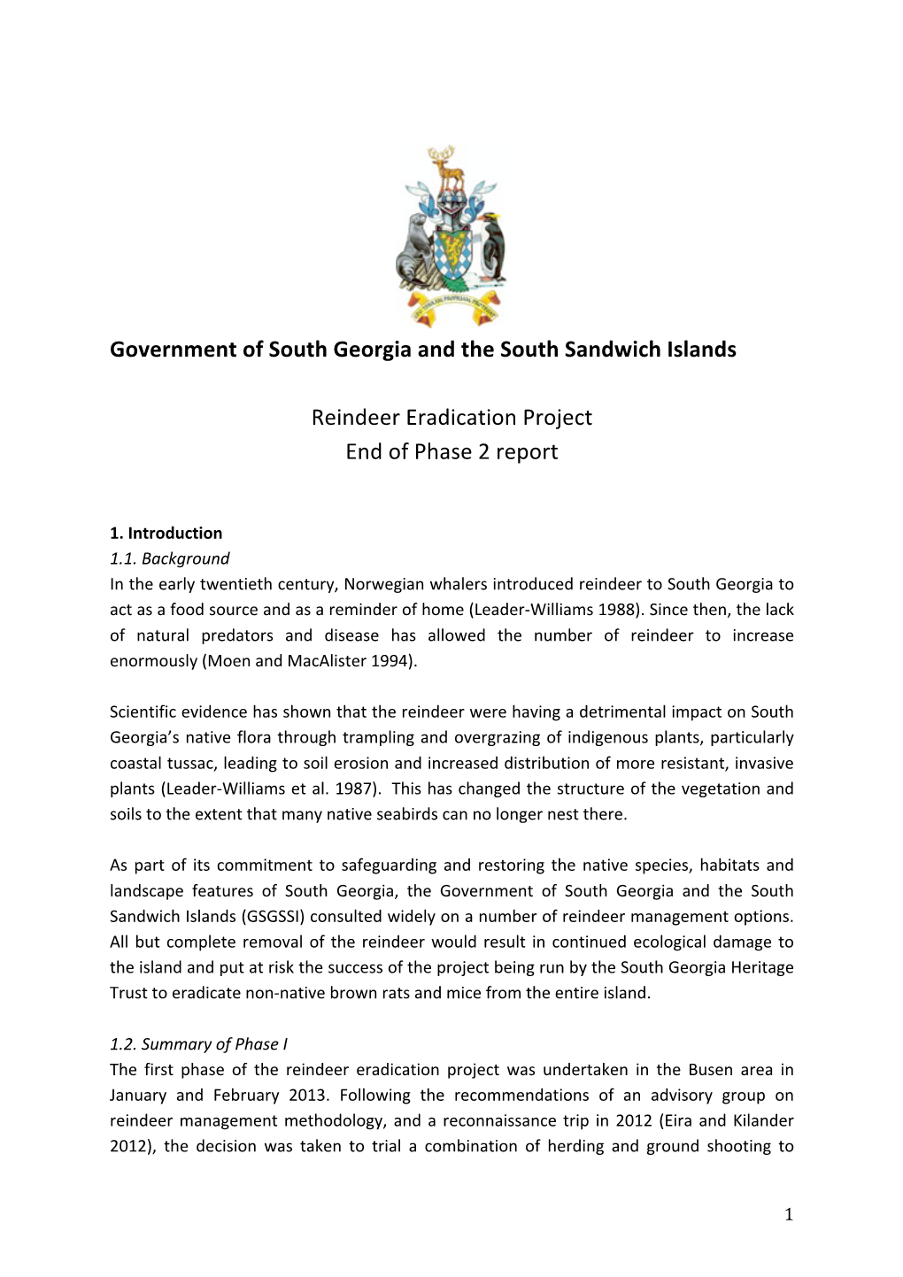 Government of South Georgia and the South Sandwich Islands Reindeer