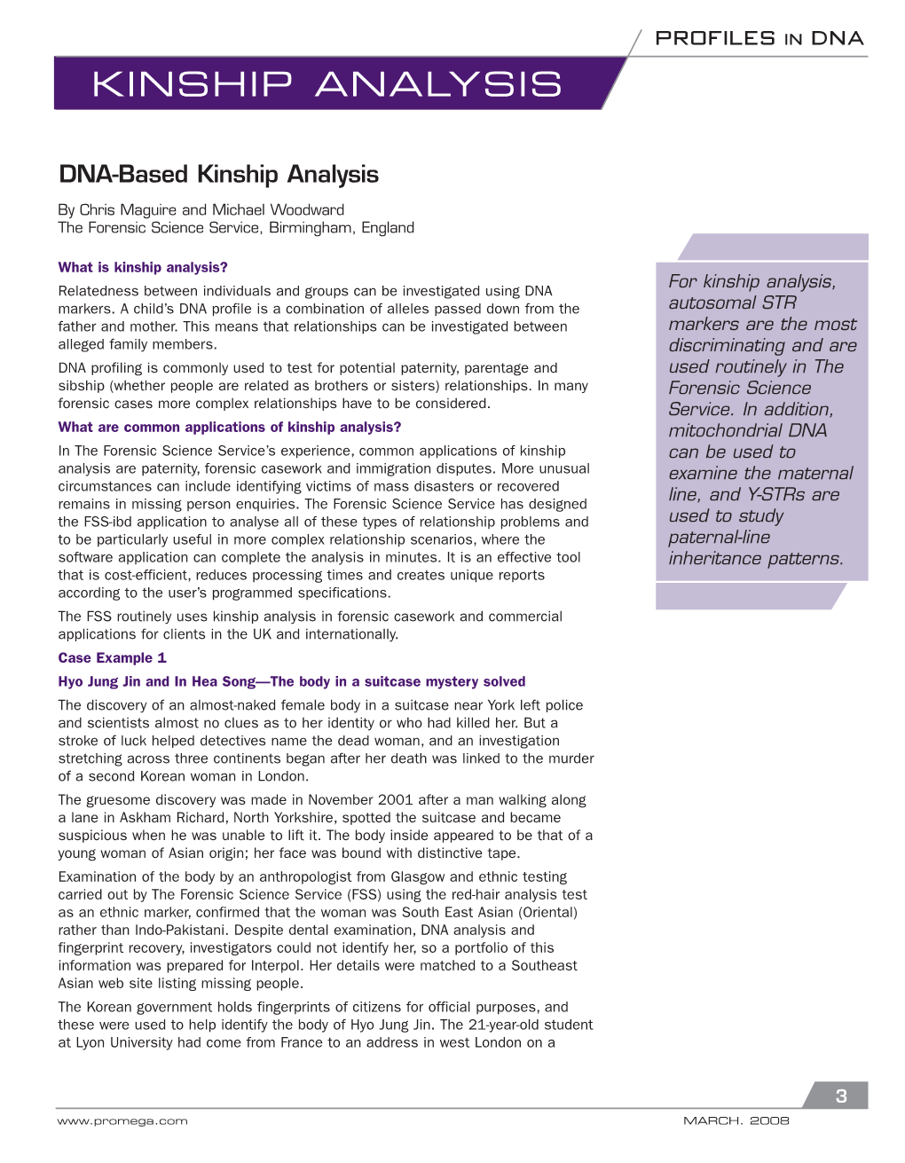 DNA-Based Kinship Analysis