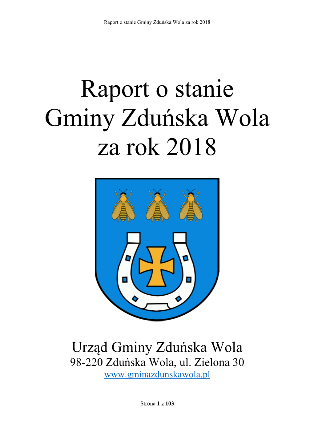 Raport O Stanie Gminy Zduńska Wola Za Rok 2018