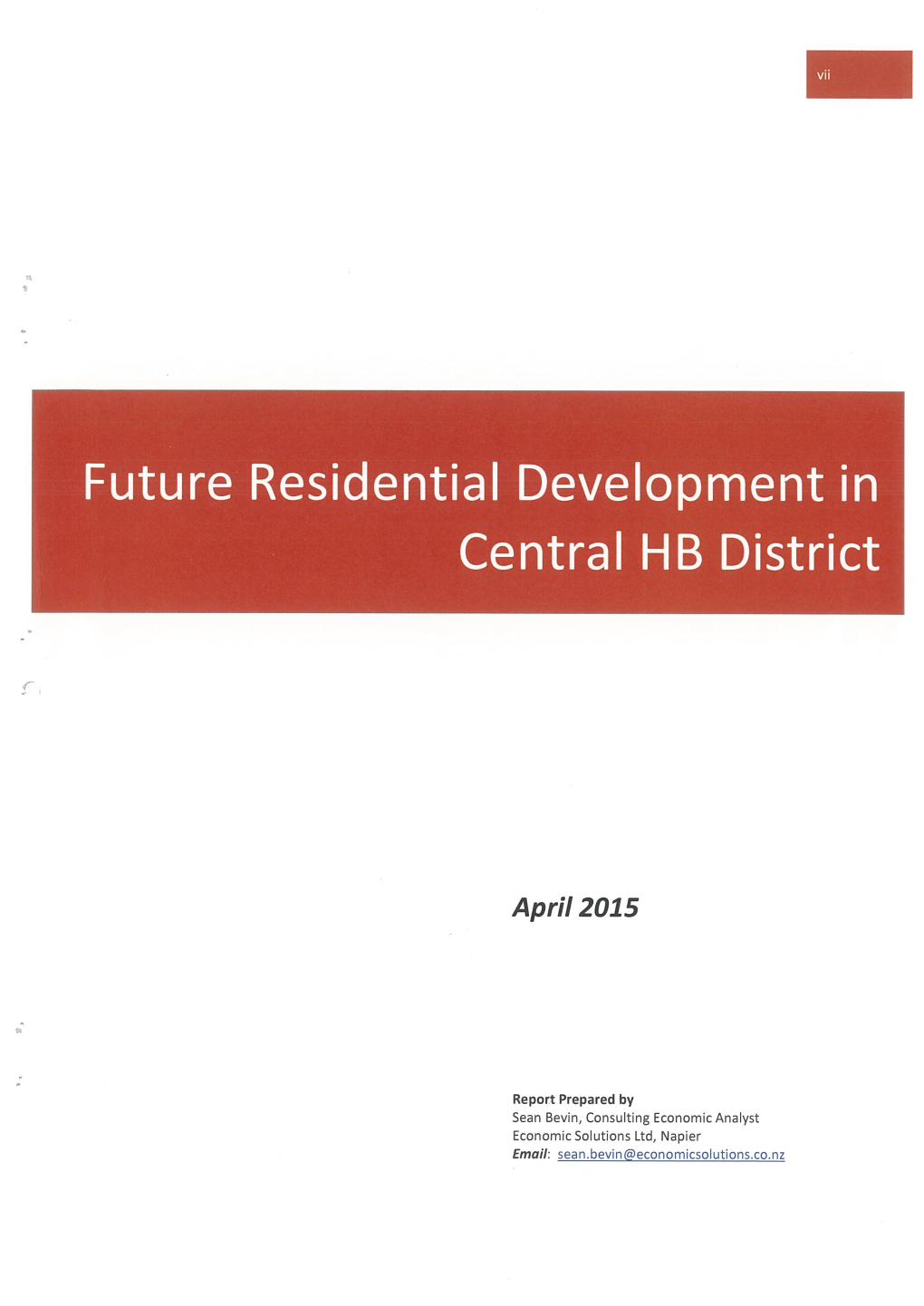 Future R'si. .Nti. Development in Cen Ral HB D'strict