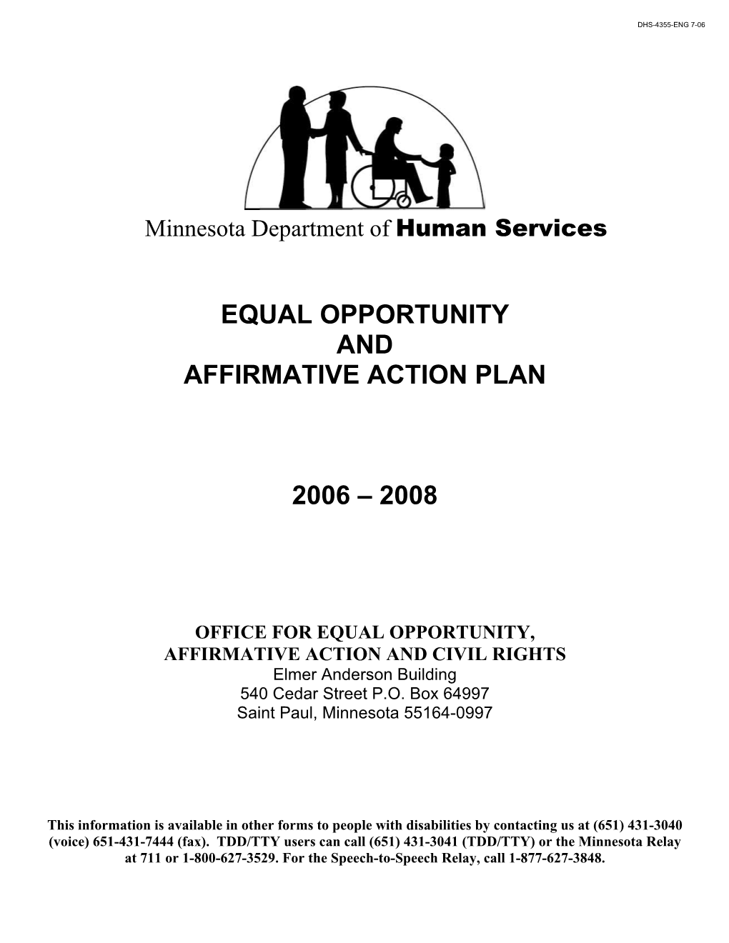 Equal Opportunity and Affirmative Action Plan 2006