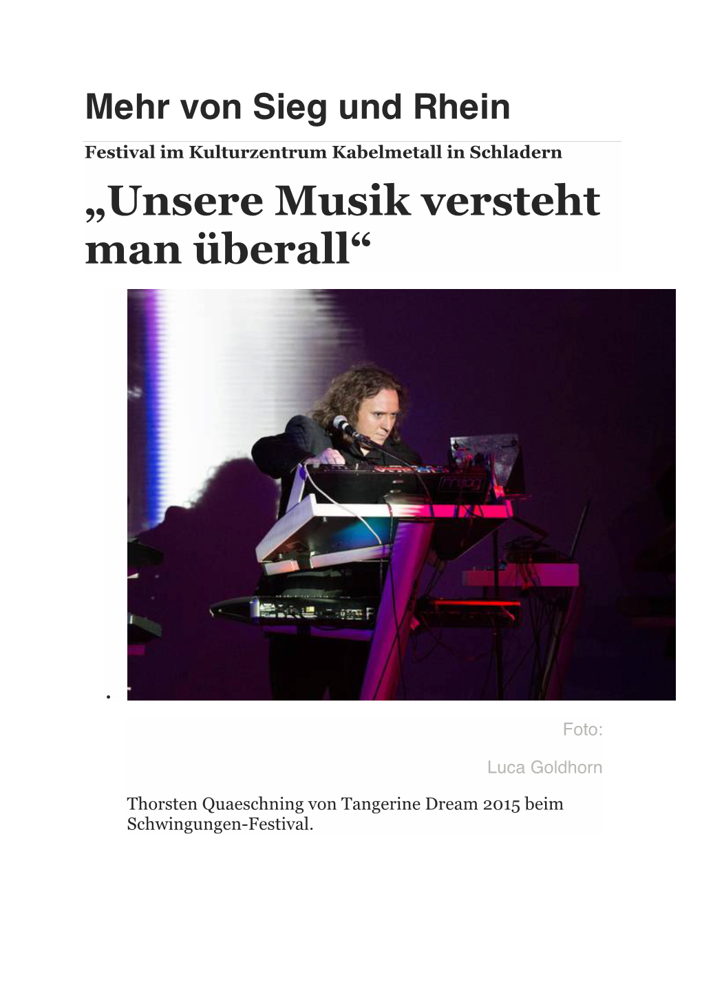 „Unsere Musik Versteht Man Überall“