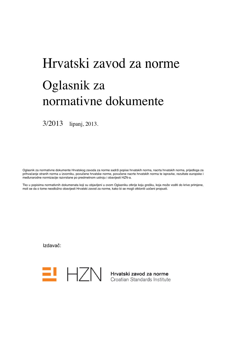 HZN Oglasnik Za Normativne Dokumente 3