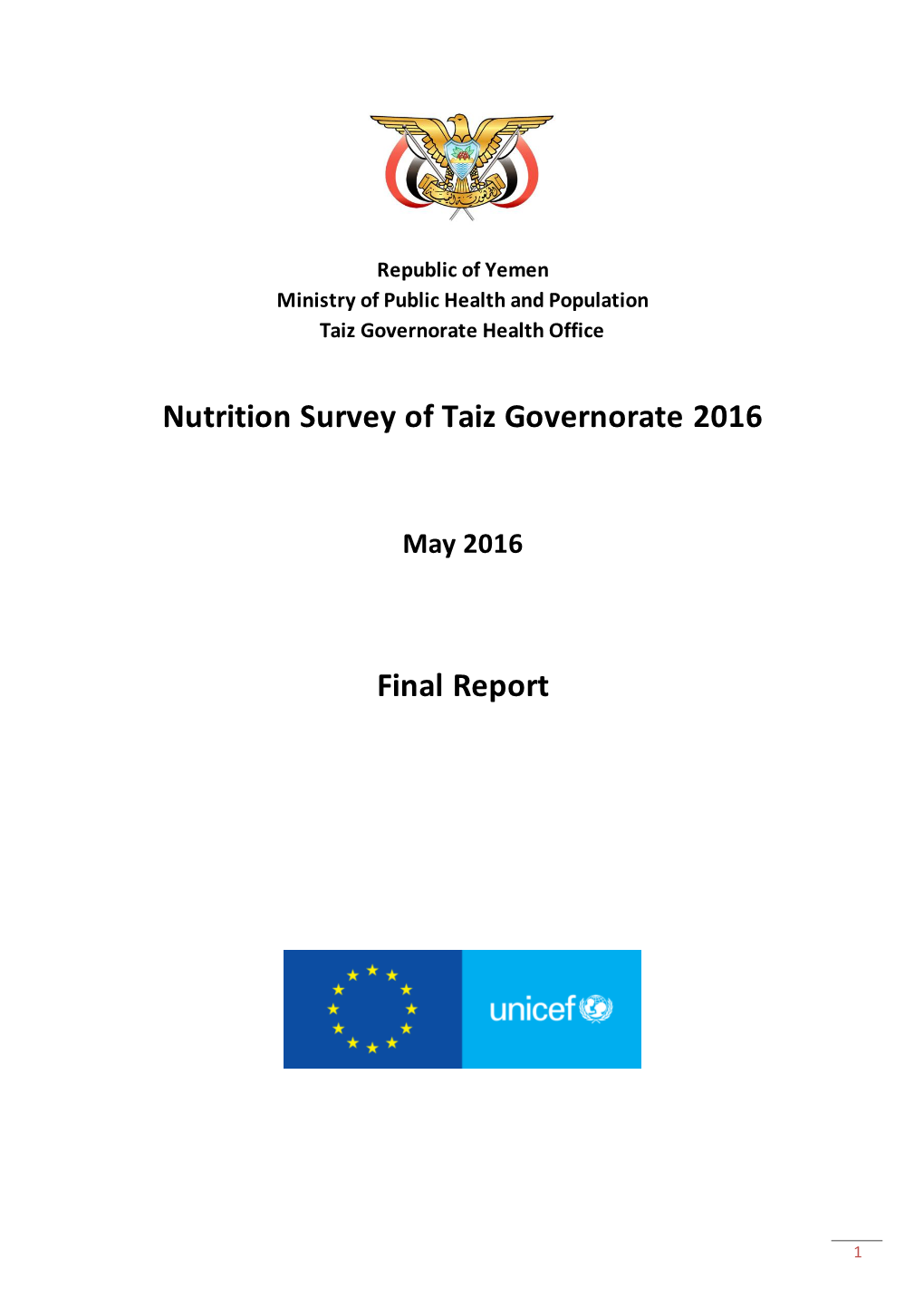 Nutrition Survey of Taiz Governorate 2016 Final Report