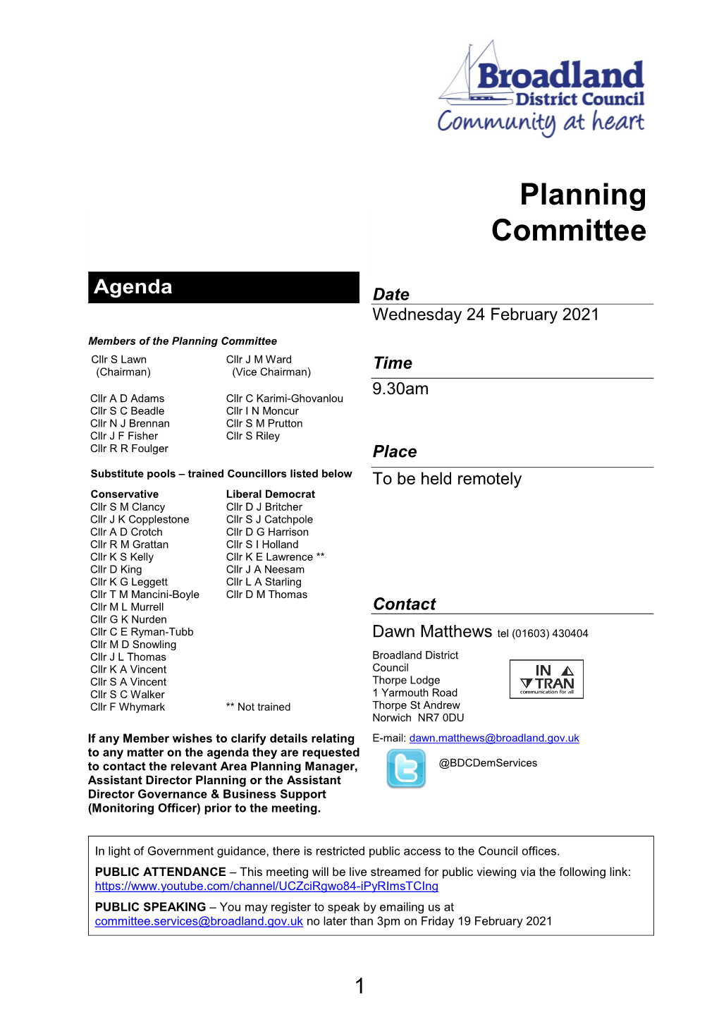 Planning Committee 24 February 2021
