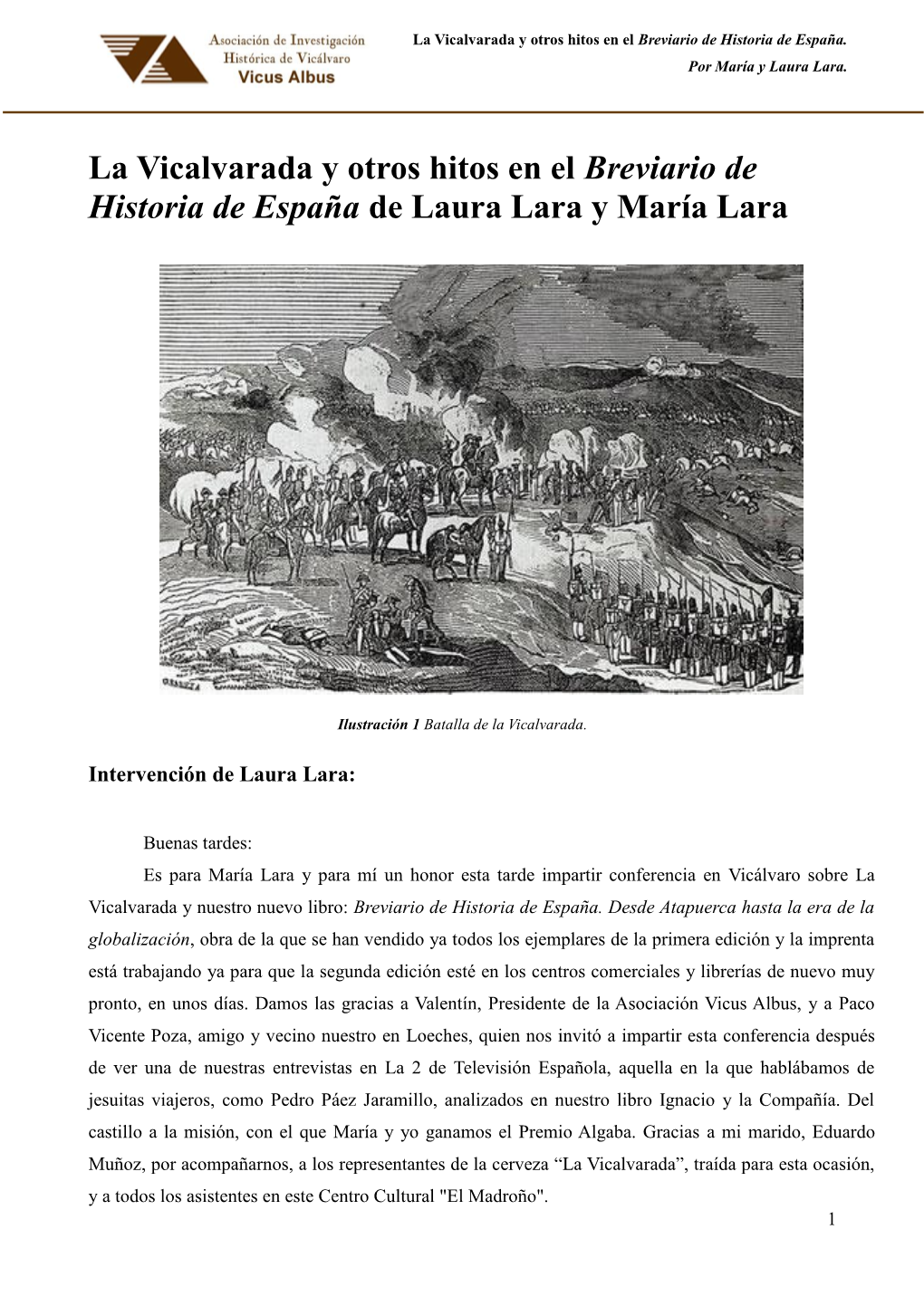 La Vicalvarada Y Otros Hitos En El Breviario De Historia De España De Laura Lara Y María Lara