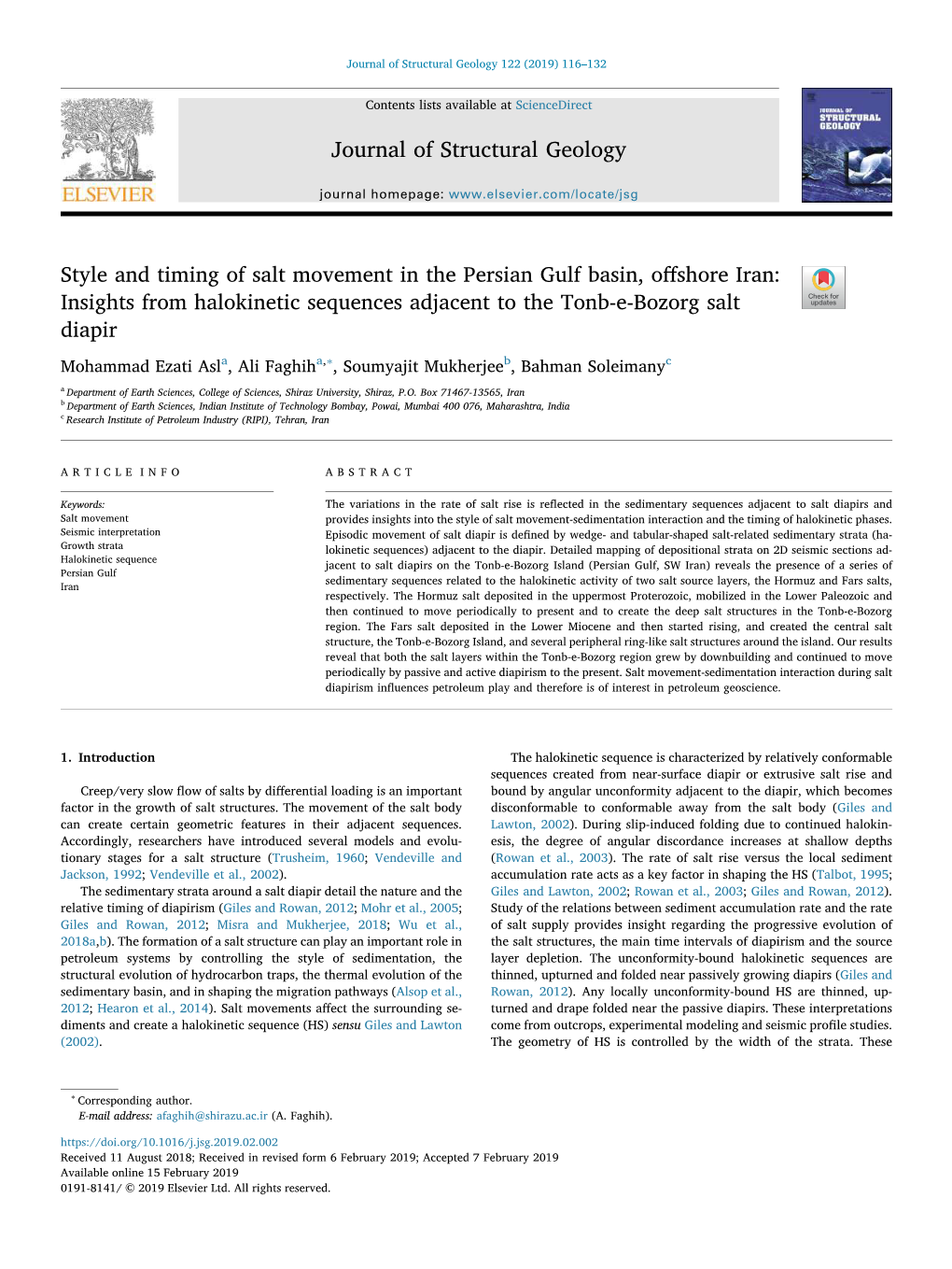 Style and Timing of Salt Movement in the Persian Gulf Basin, Offshore