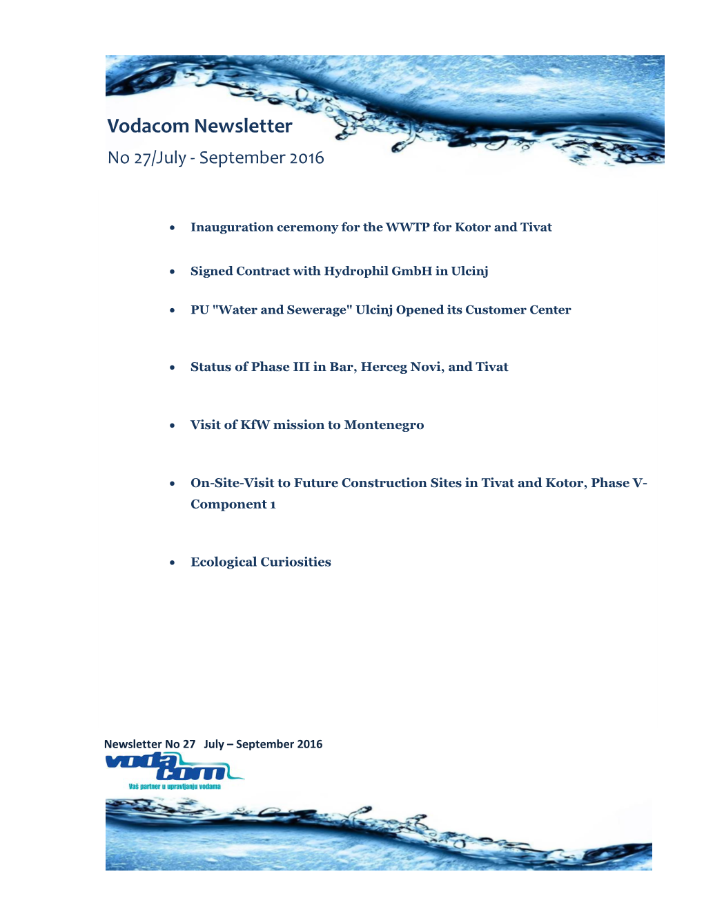 Vodacom Newsletter No 27/July - September 2016