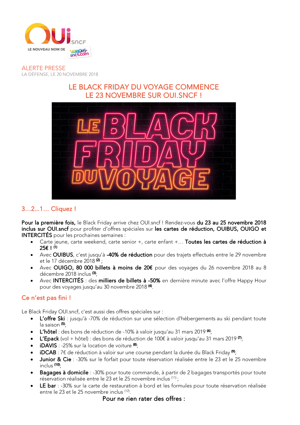 Le Black Friday Du Voyage Commence Le 23 Novembre Sur Oui.Sncf !