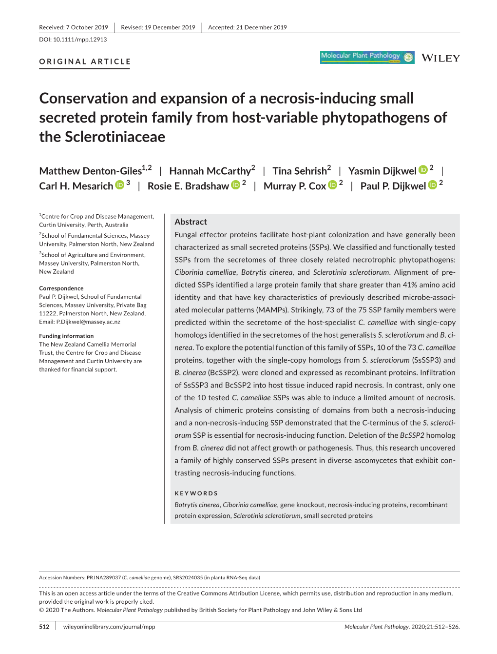 Variable Phytopathogens of the Sclerotiniaceae