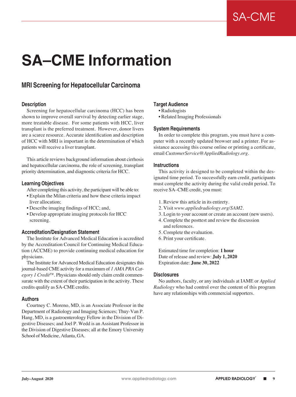 SA–CME Information