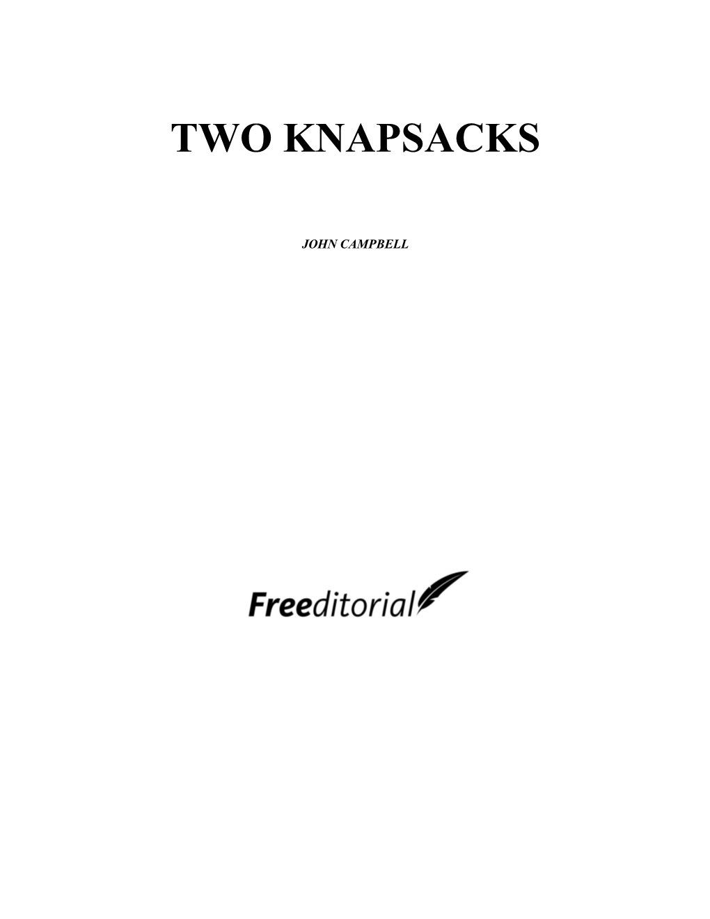 Two Knapsacks