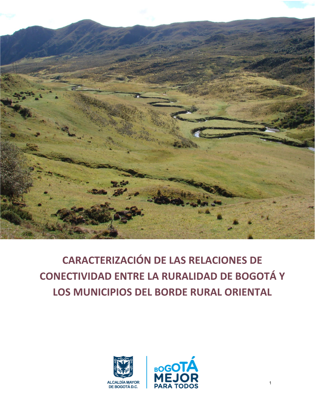 Caracterización De Las Relaciones De Conectividad Entre La Ruralidad De Bogotá Y Los Municipios Del Borde Rural Oriental