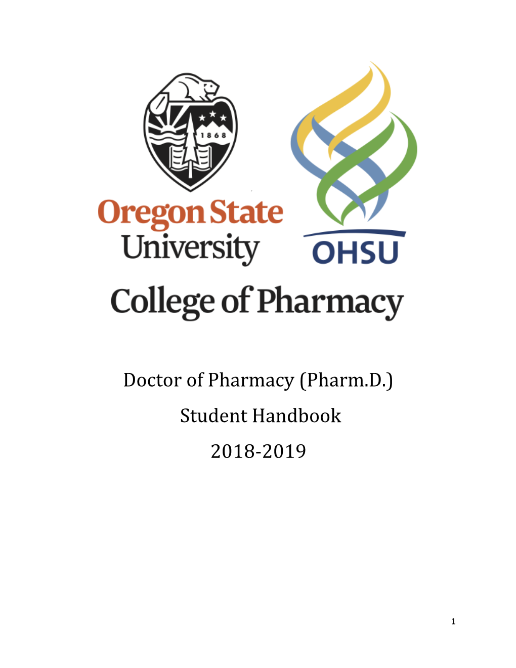 Doctor of Pharmacy (Pharm.D.) Student Handbook 2018-2019