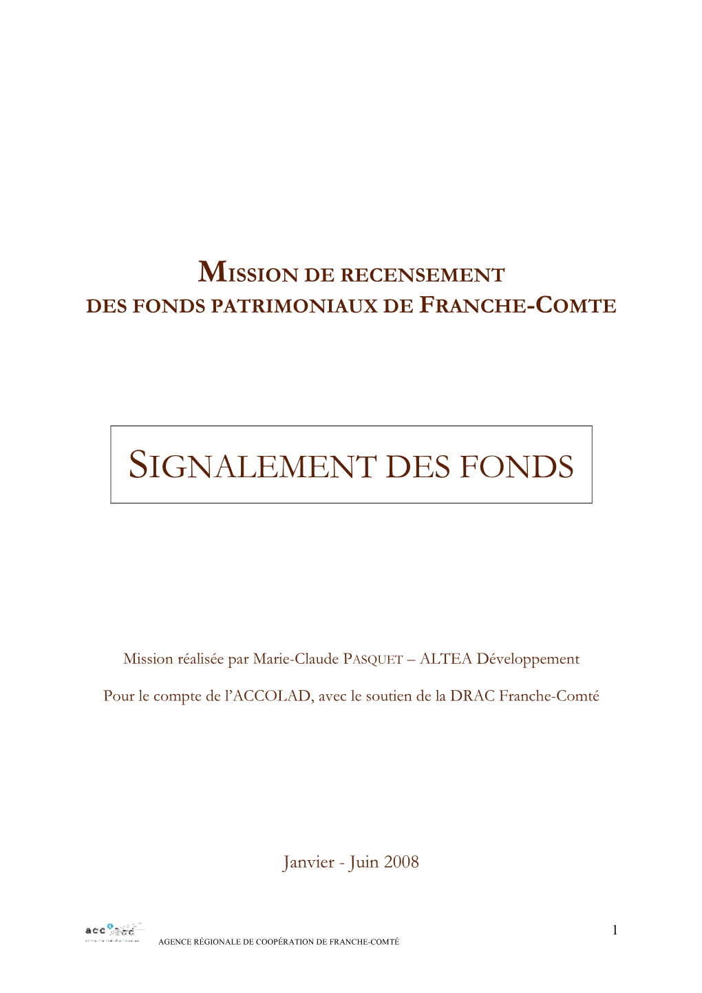 Signalement Des Fonds