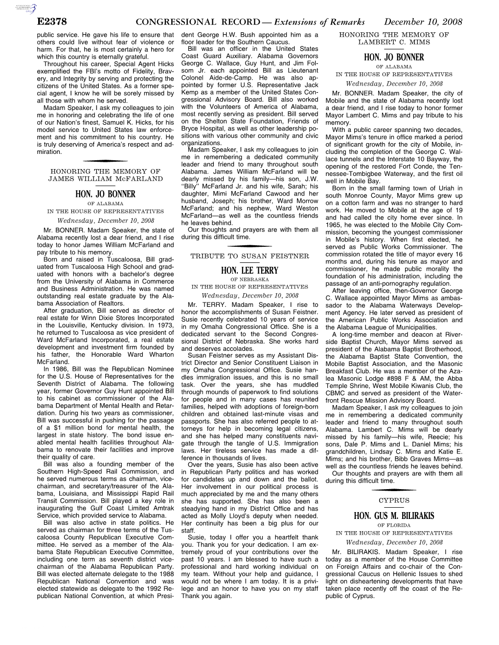 CONGRESSIONAL RECORD — Extensions of Remarks December 10, 2008 Public Service