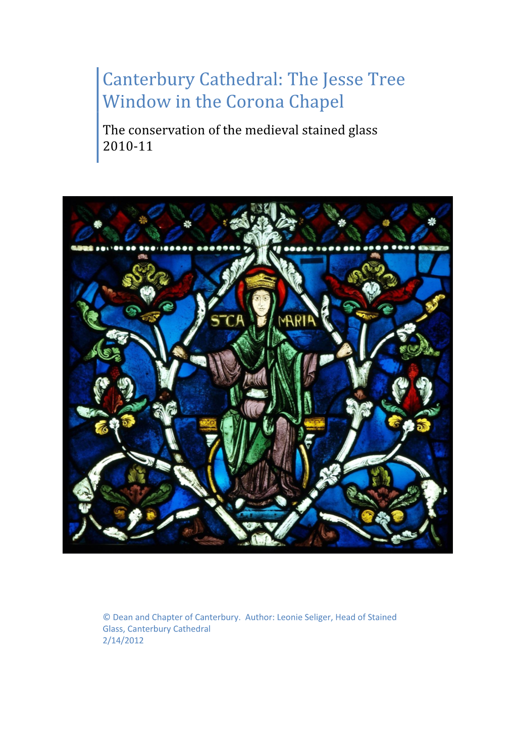 The Jesse Tree Window in the Corona Chapel of Canterbury Cathedral