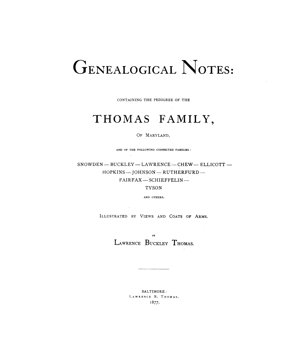 Genealogical Notes