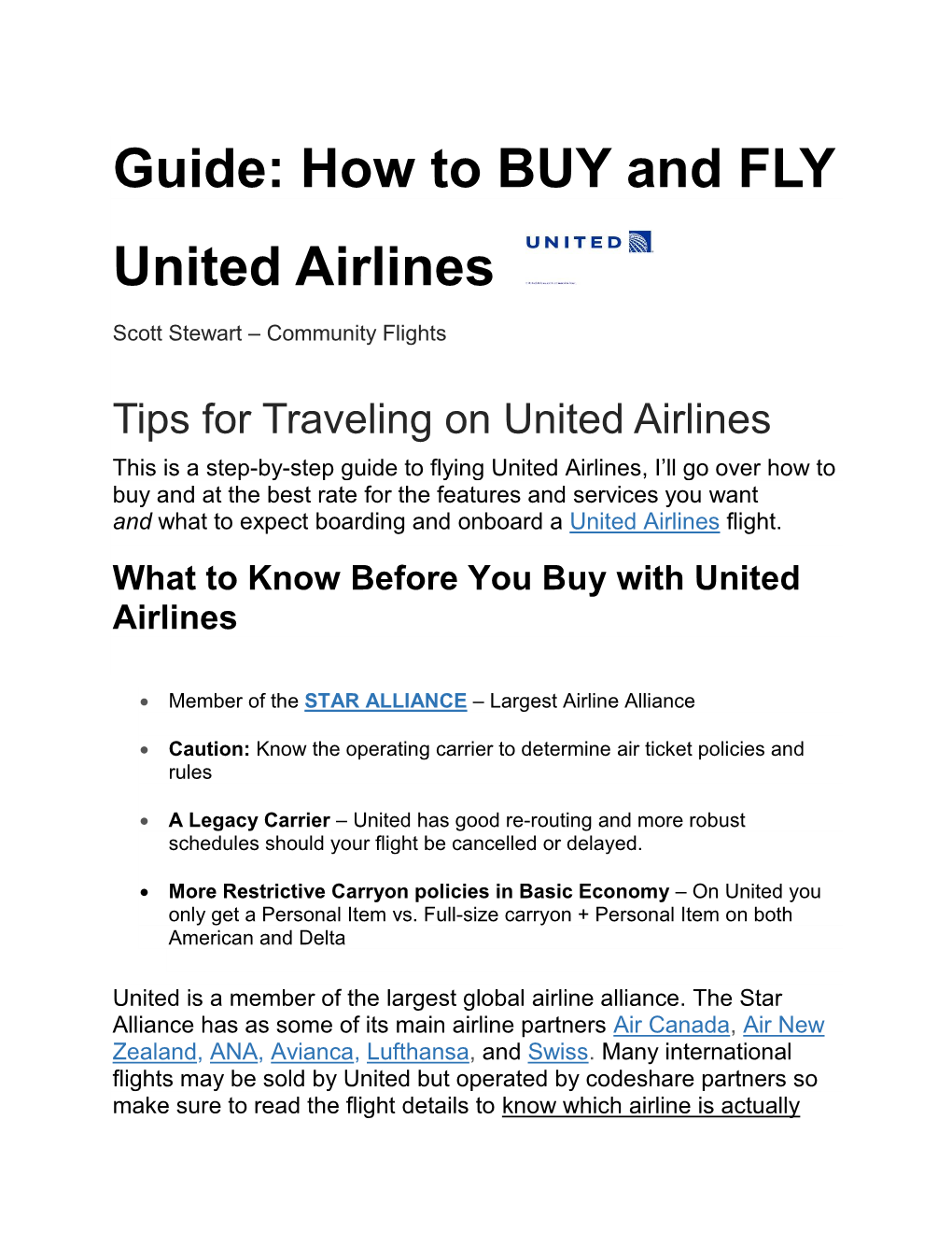 Guide: How to BUY and FLY United Airlines