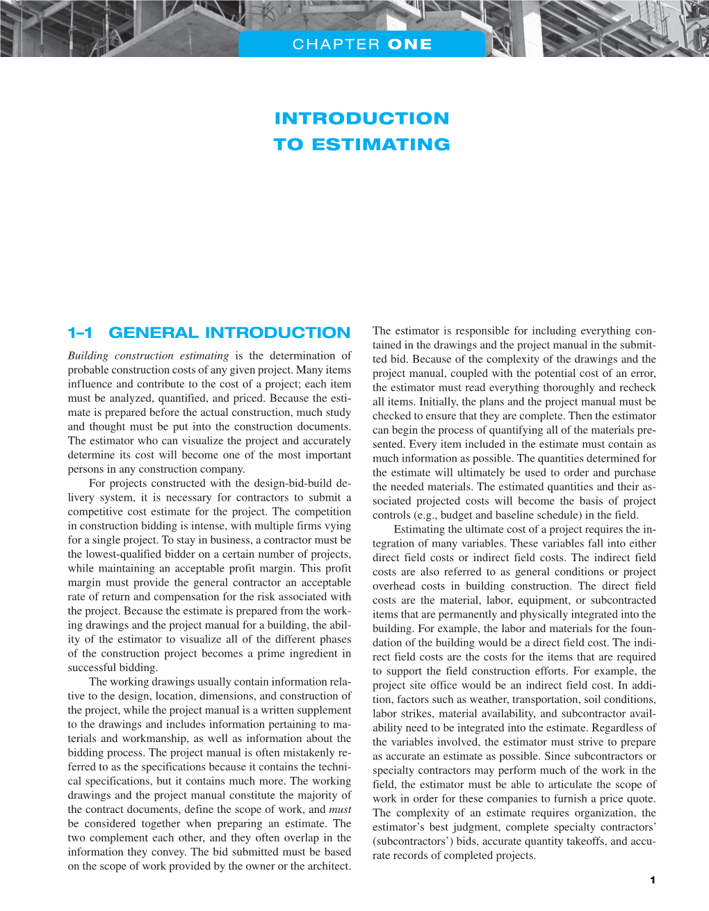 Introduction to Estimating