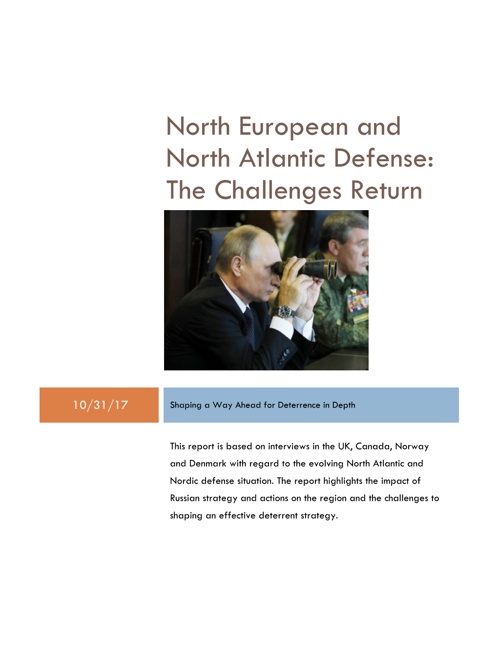 North Atlantic and Nordic Defense Situation