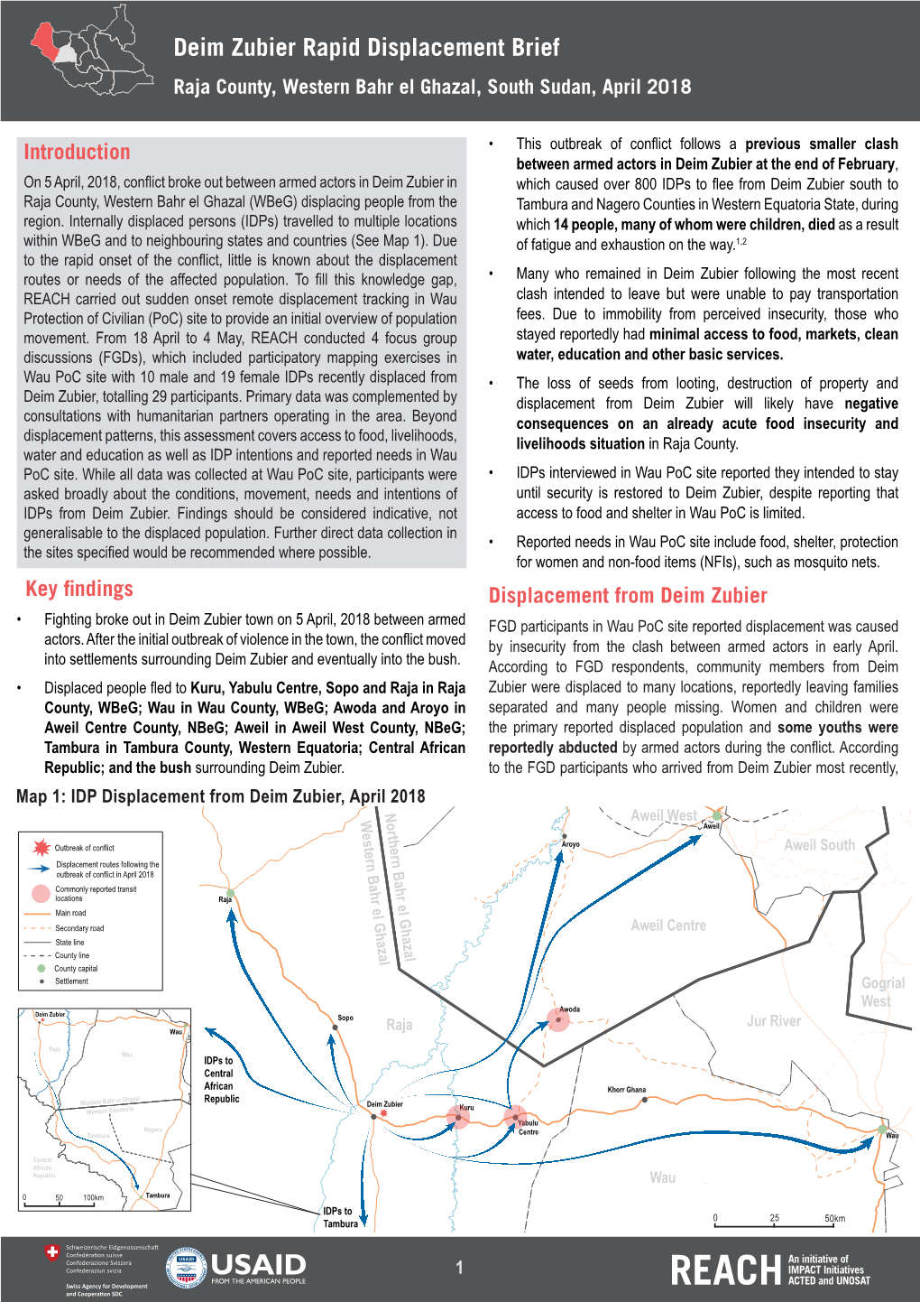 Deim Zubier Rapid Displacement Brief Raja County, Western Bahr El Ghazal, South Sudan, April 2018