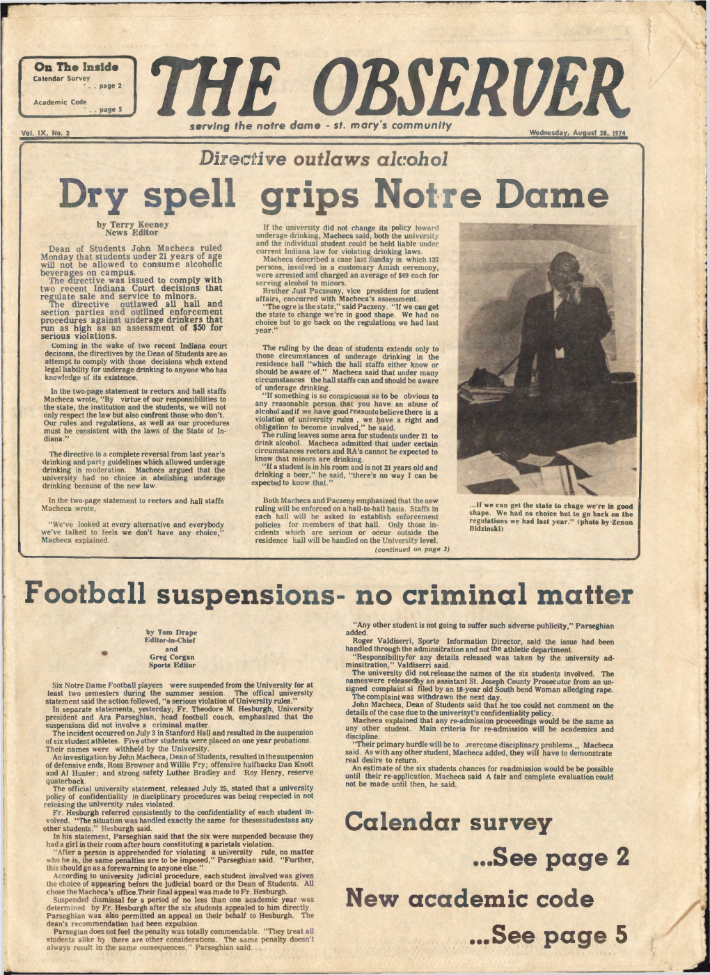 Dry Spell Grips Notre Dame