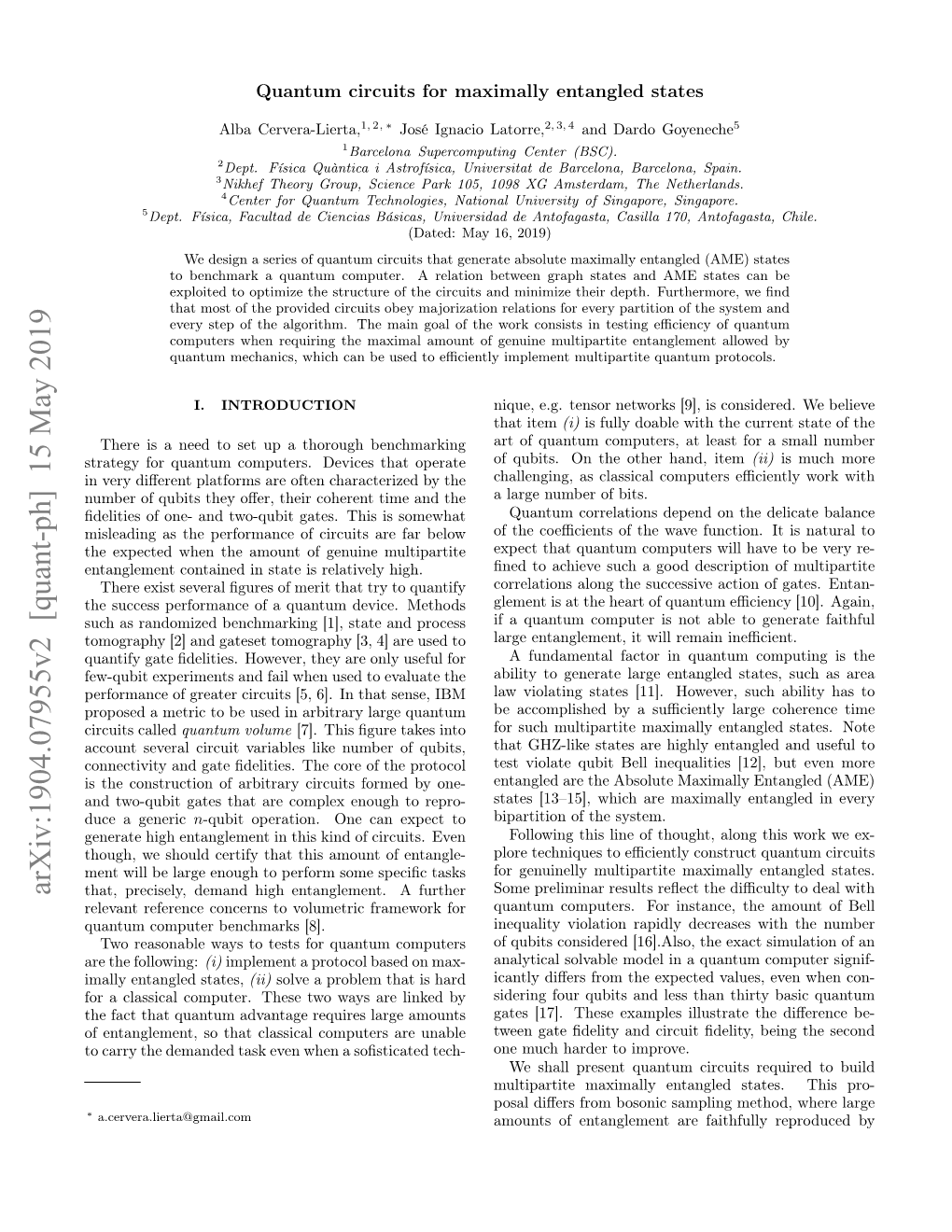 Quantum Circuits for Maximally Entangled States