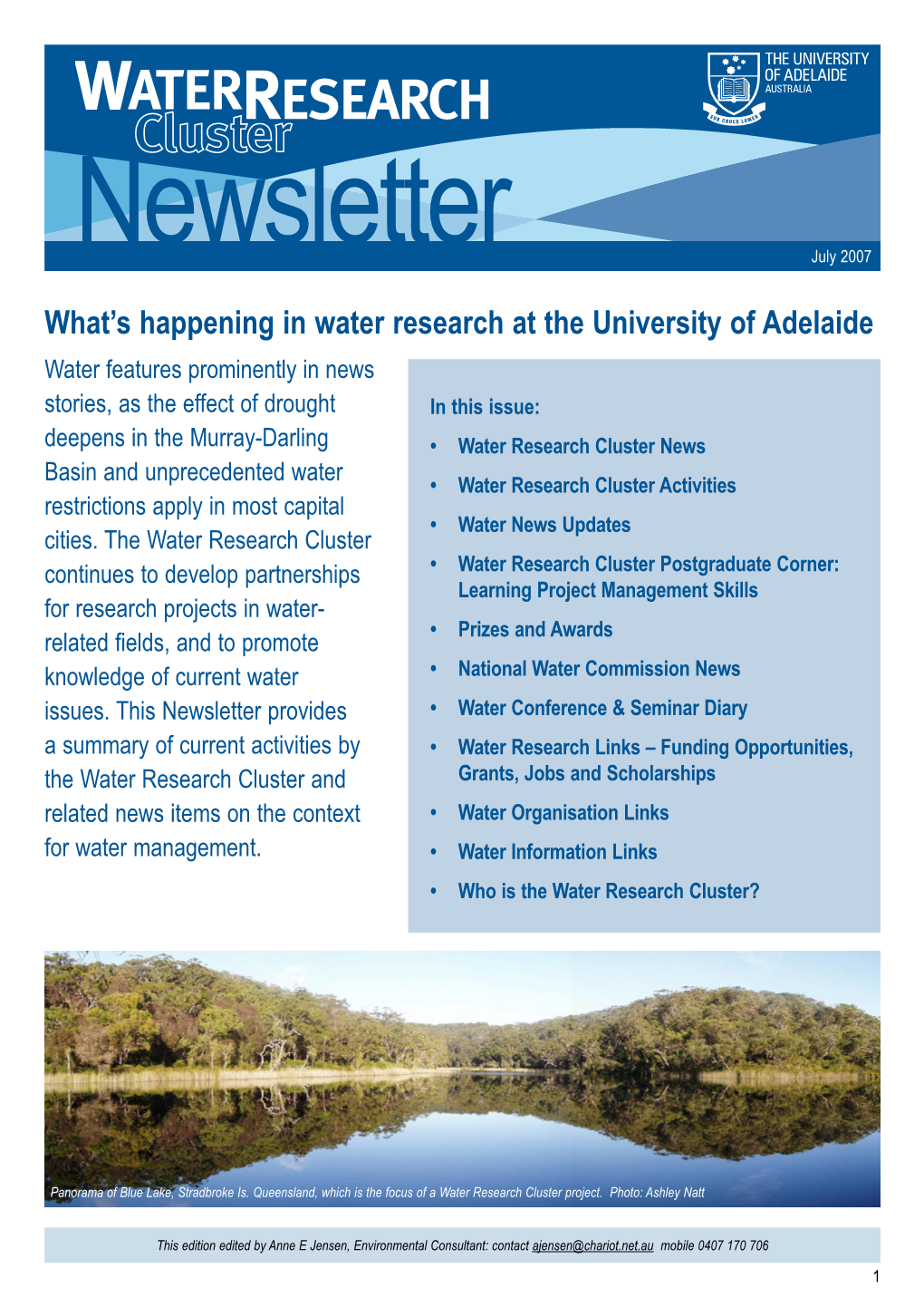 What's Happening in Water Research at the University of Adelaide