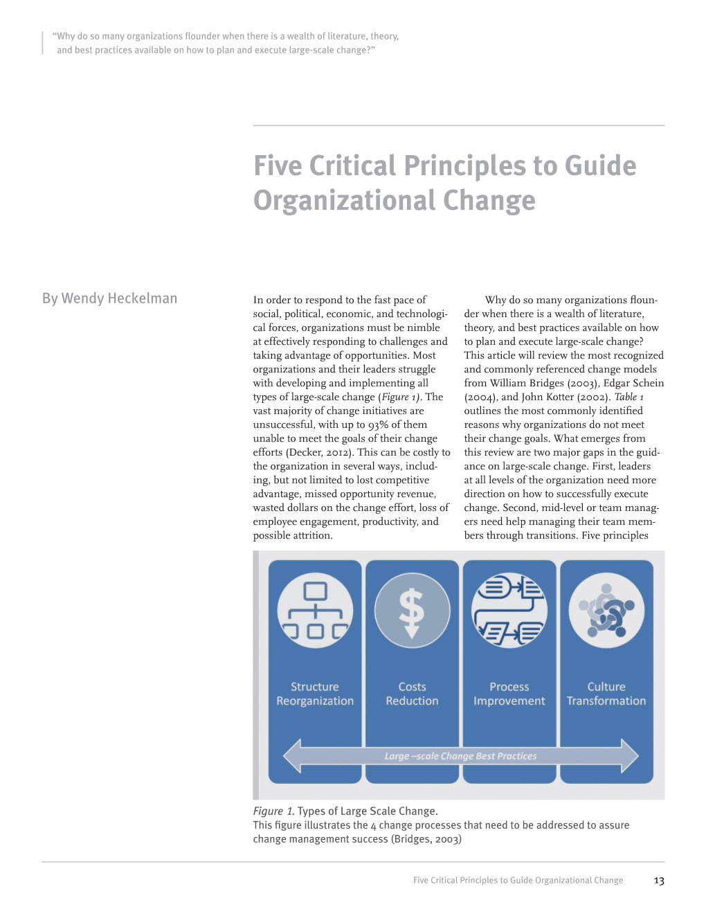 Five Critical Principles to Guide Organizational Change