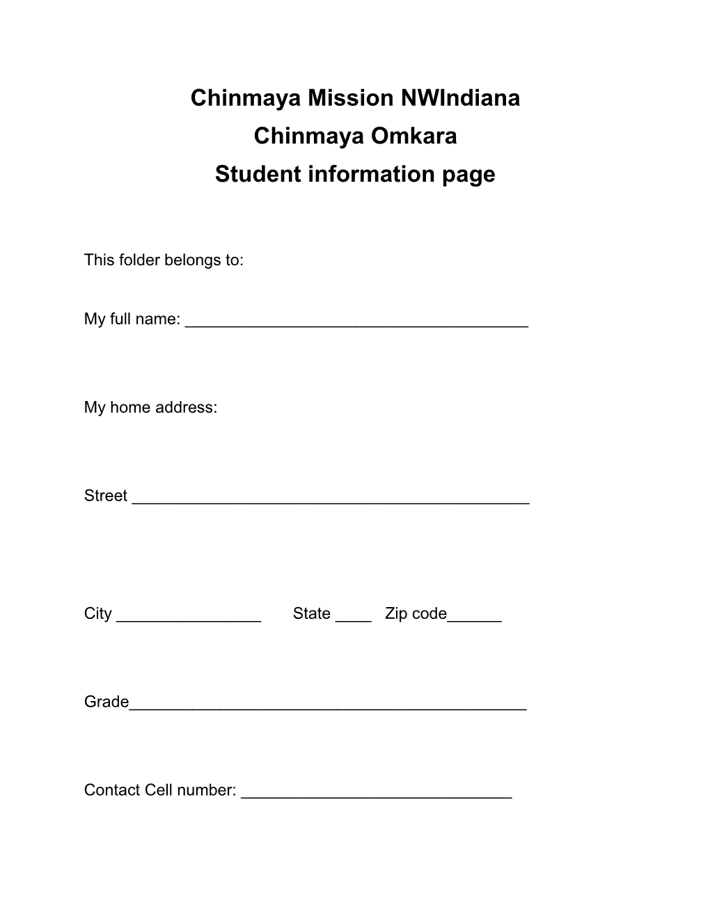 Syllabus for Bala Vihar & Yuva Kendra ……………………………………23 to 28