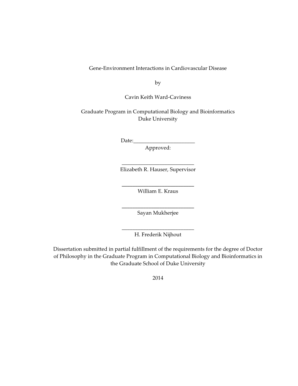 Duke University Dissertation Template