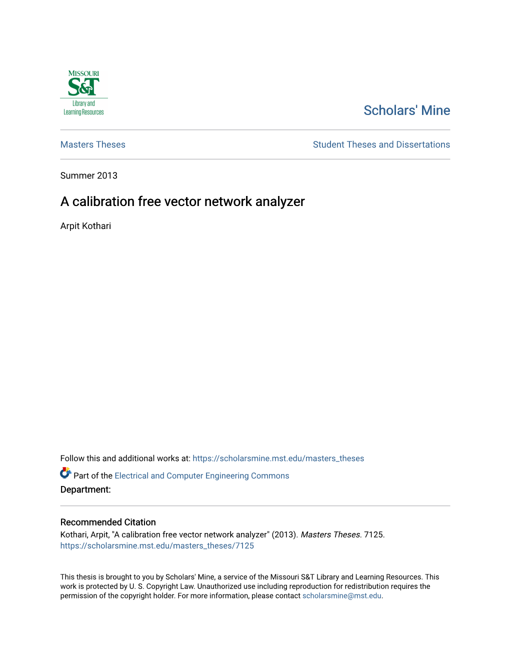 A Calibration Free Vector Network Analyzer