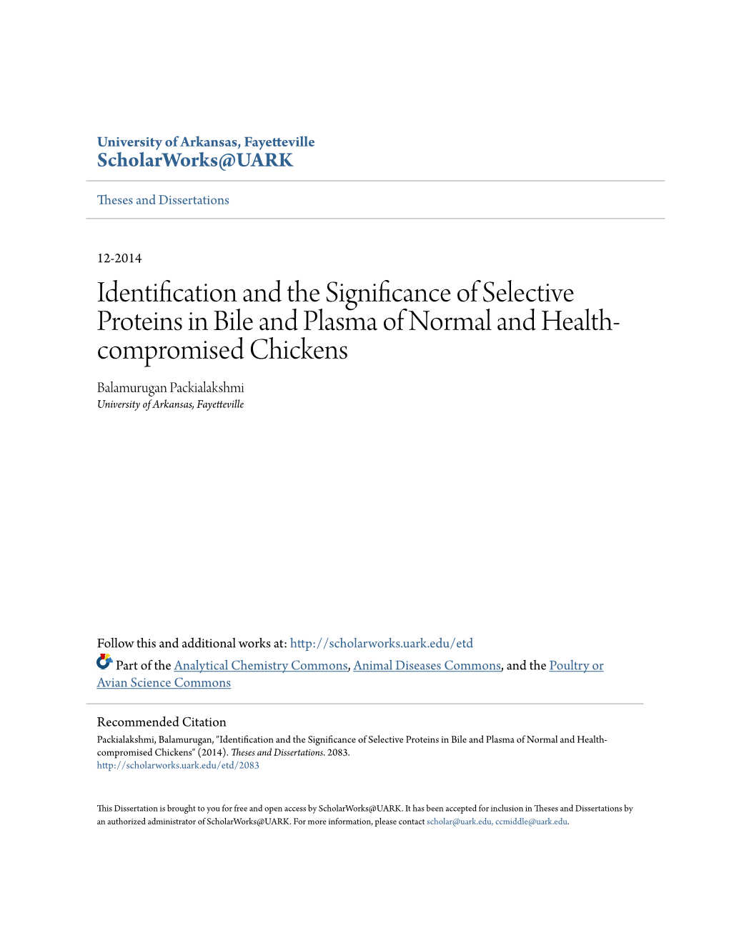 Identification and the Significance of Selective Proteins in Bile And