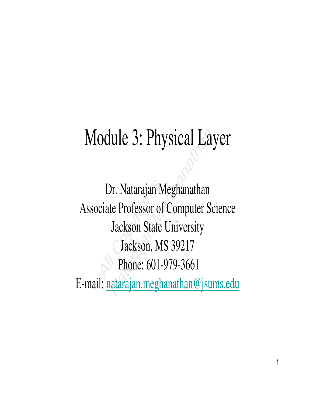 Module 3: Physical Layer