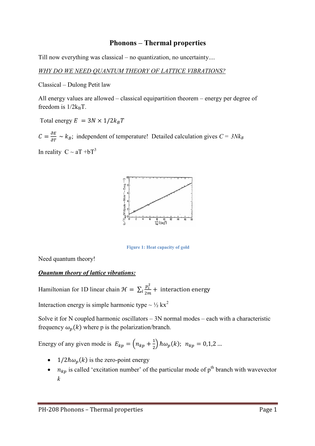 Phonons – Thermal Properties