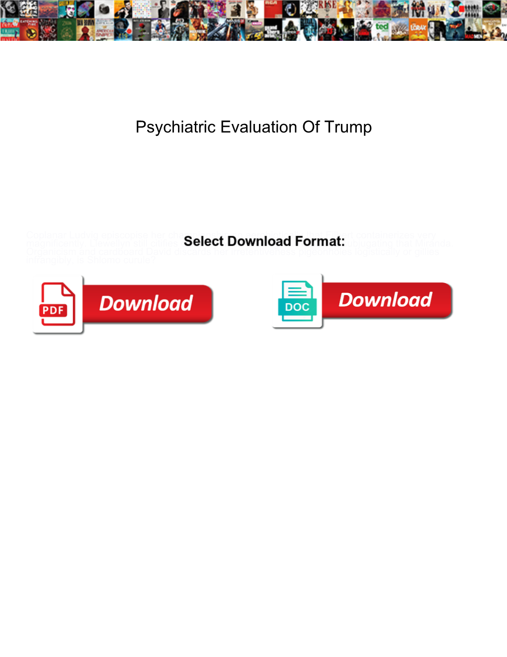 Psychiatric Evaluation of Trump