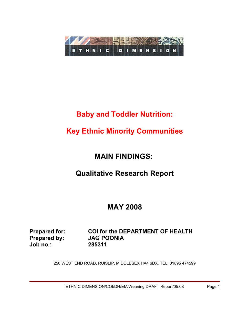 Baby and Toddler Nutrition