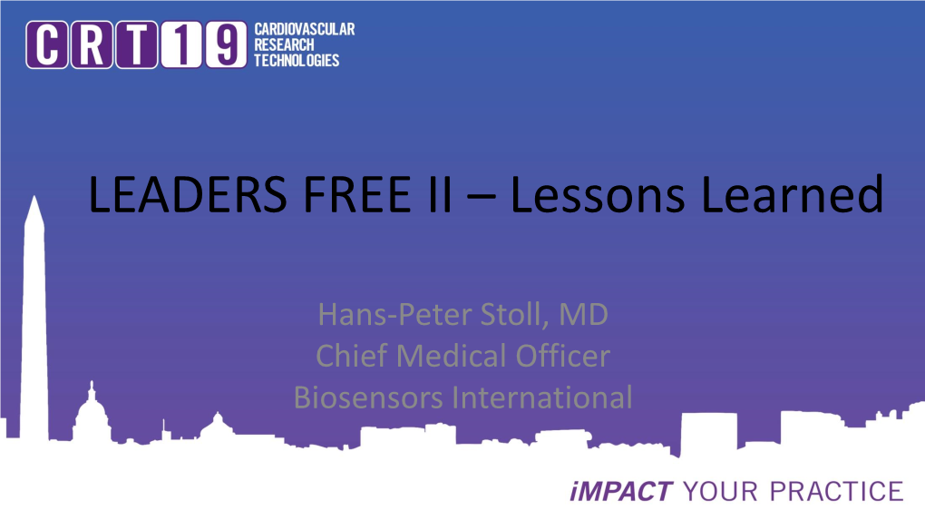 LEADERS FREE II – Lessons Learned