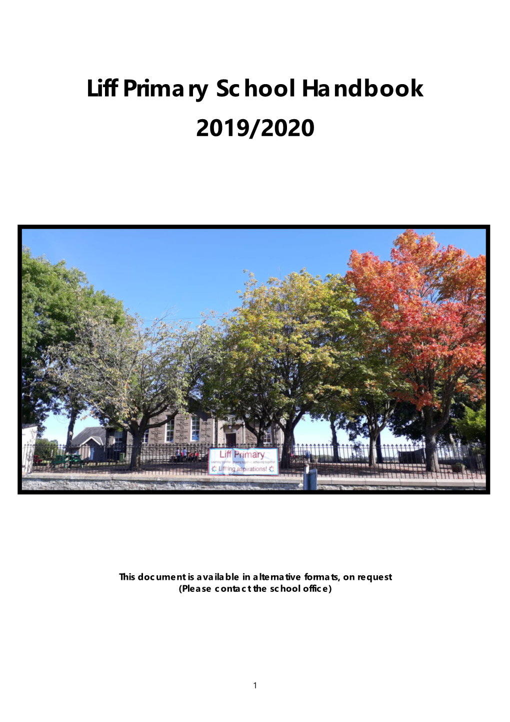 Liff Primary School Handbook 2019/2020