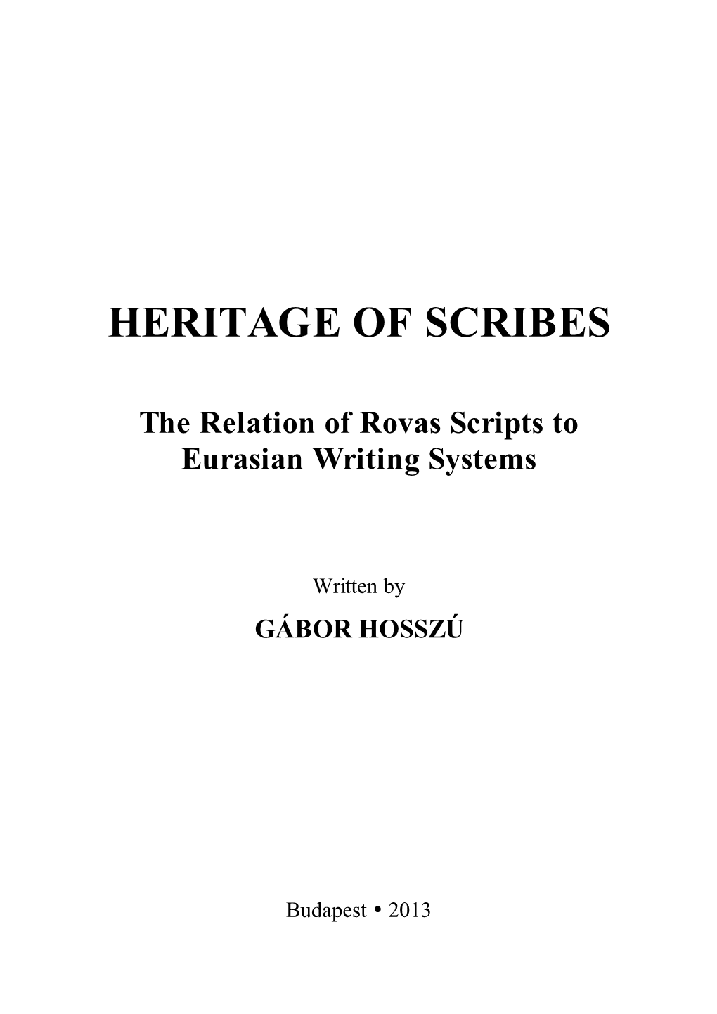 Heritage of Scribes