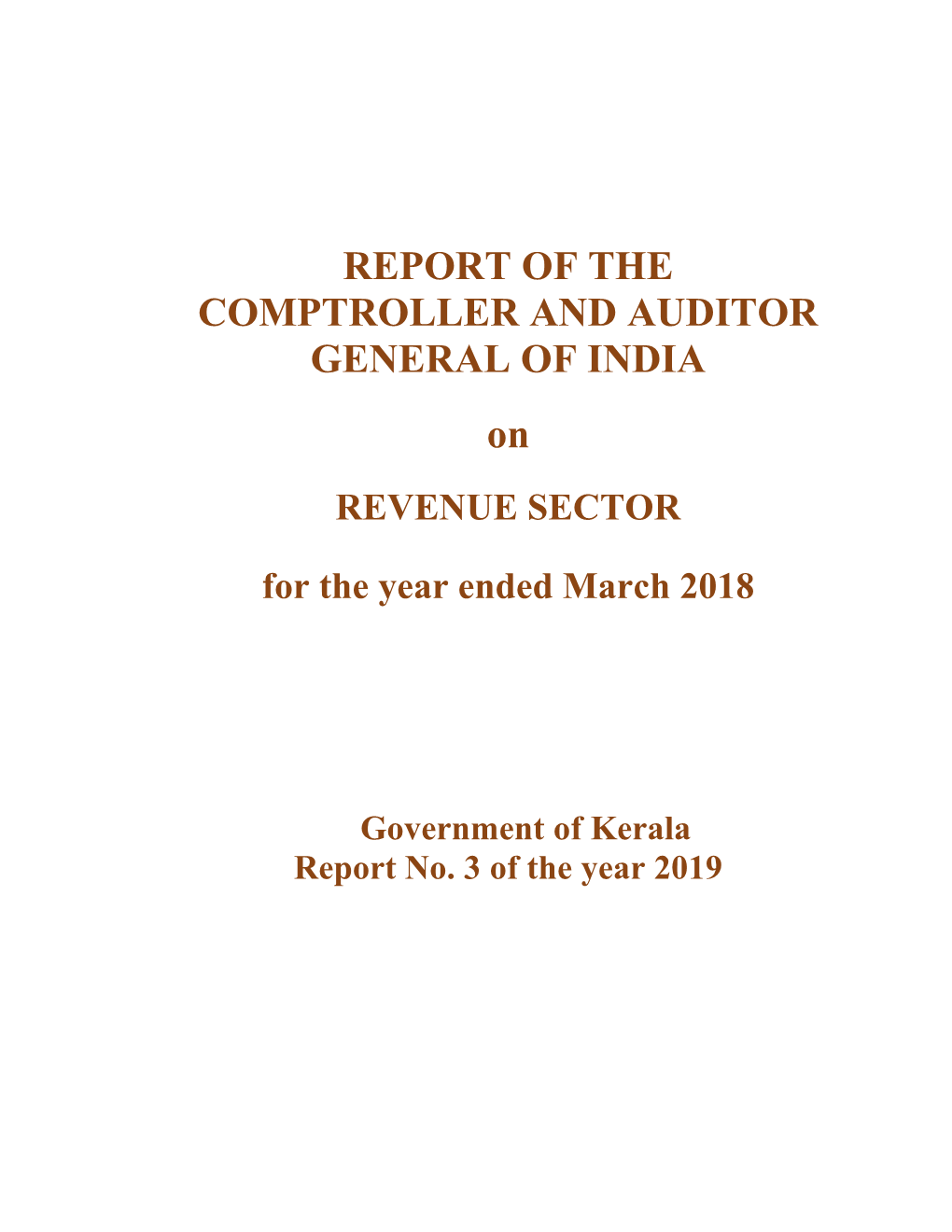 Revenue Sector, Government of Kerala