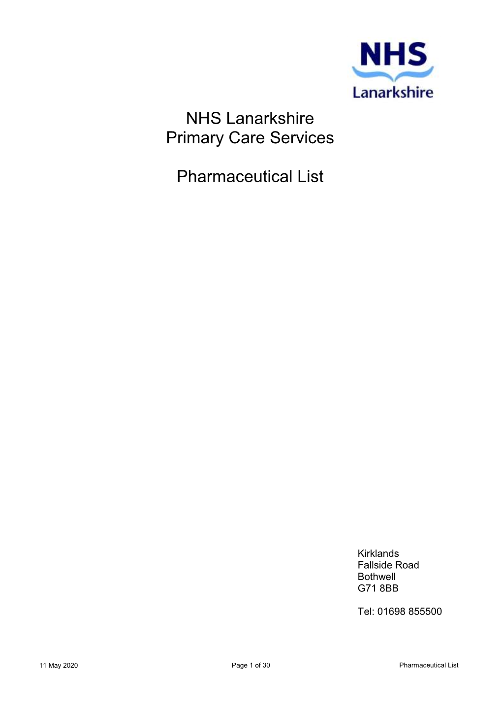 Pharmaceutical List May 2020