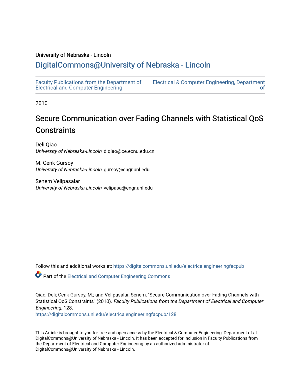 Secure Communication Over Fading Channels with Statistical Qos Constraints