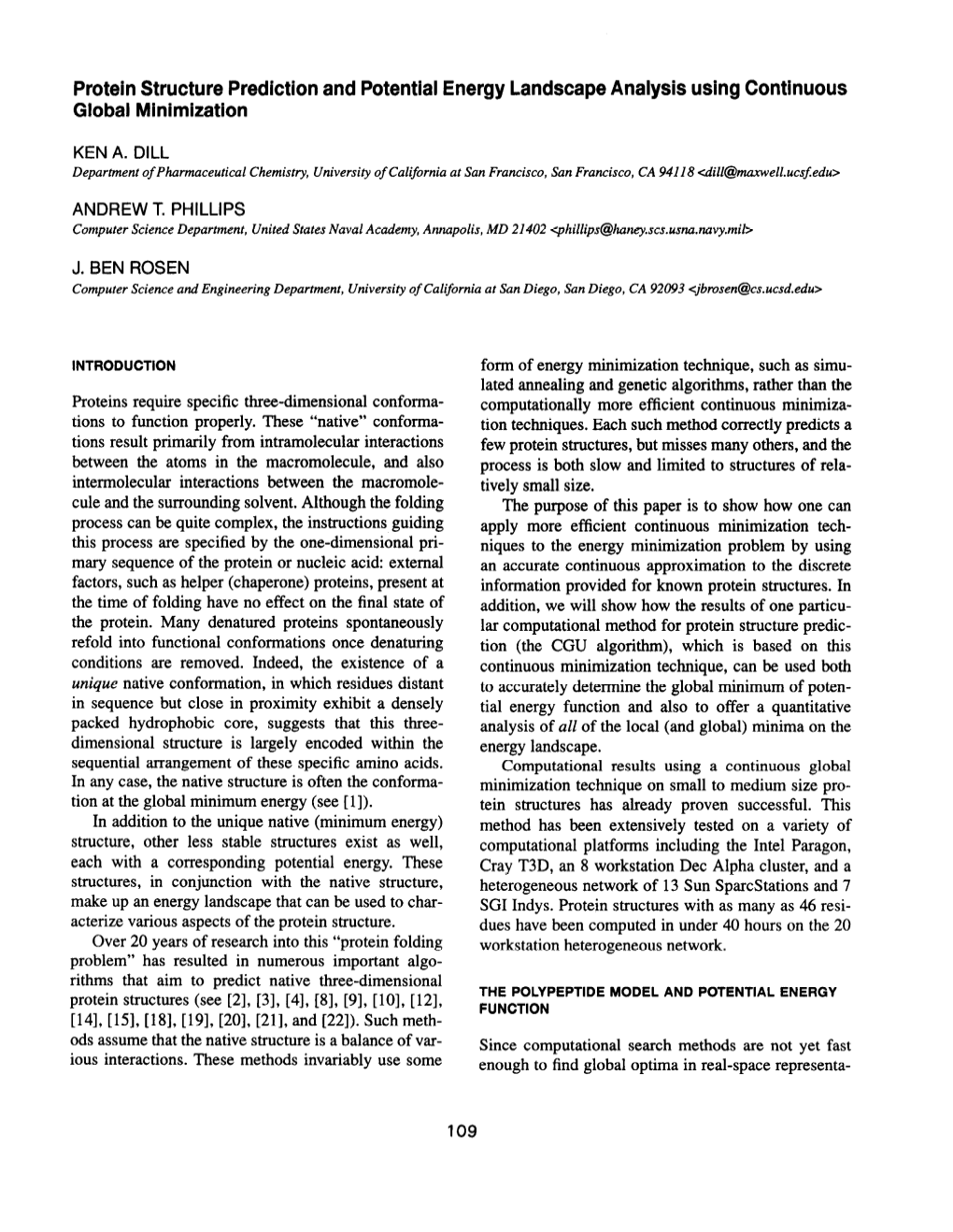 Protein Structure Prediction and Potential Energy Landscape Analysis Using Continuous Global Minimization