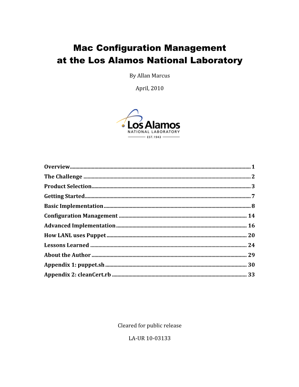 Configuration Management at the Los Alamos National Laboratory
