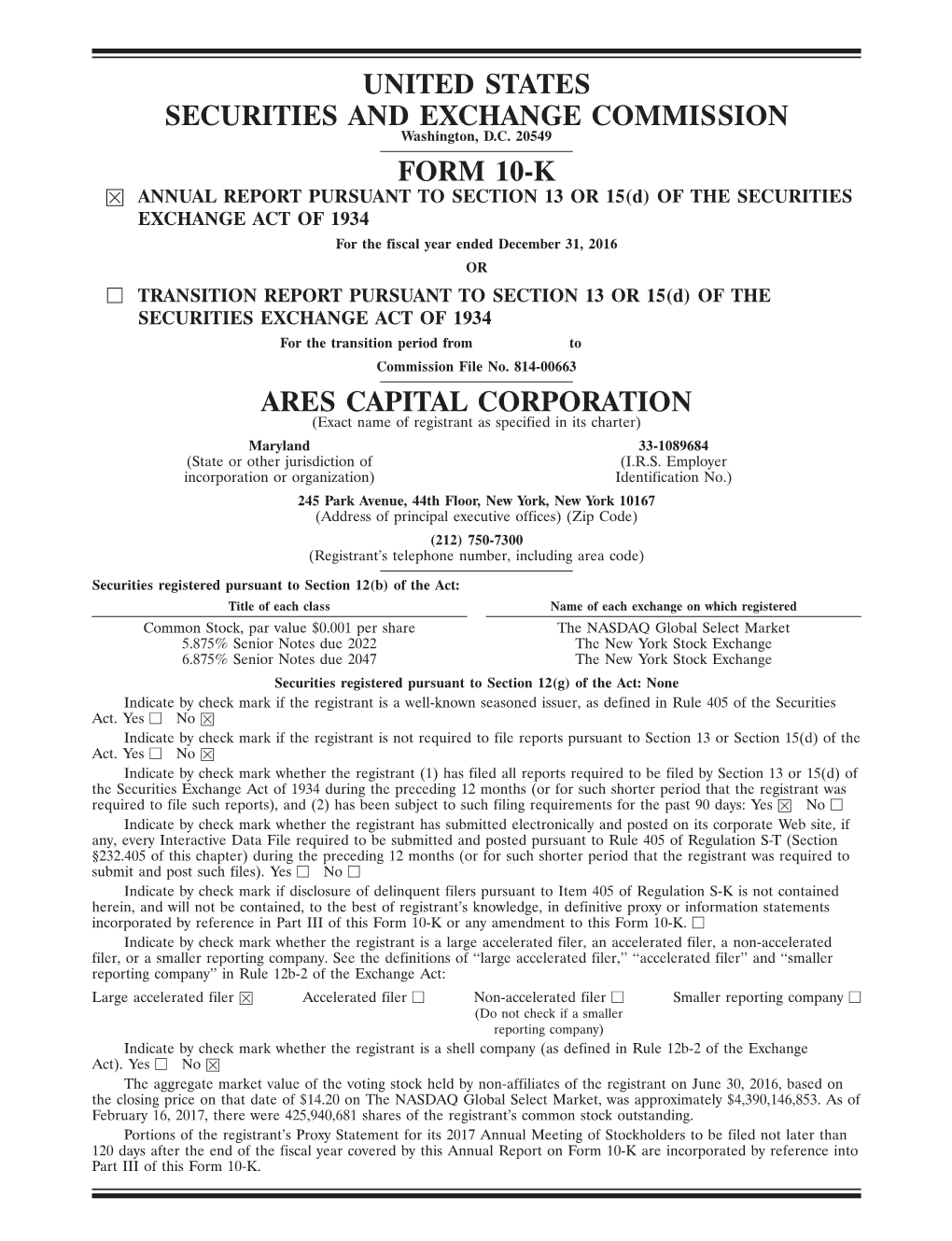 United States Securities and Exchange Commission Form