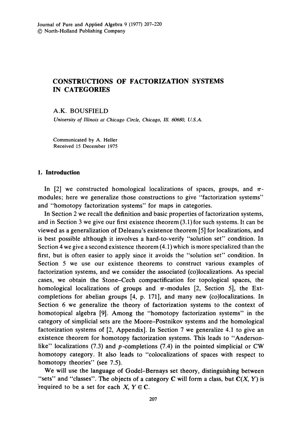 Constructions of Factorization Systems in Categories