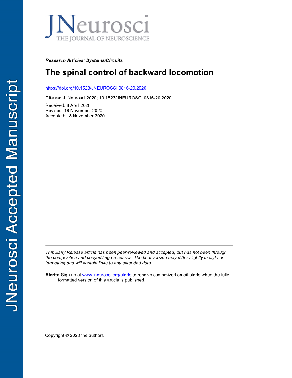 The Spinal Control of Backward Locomotion