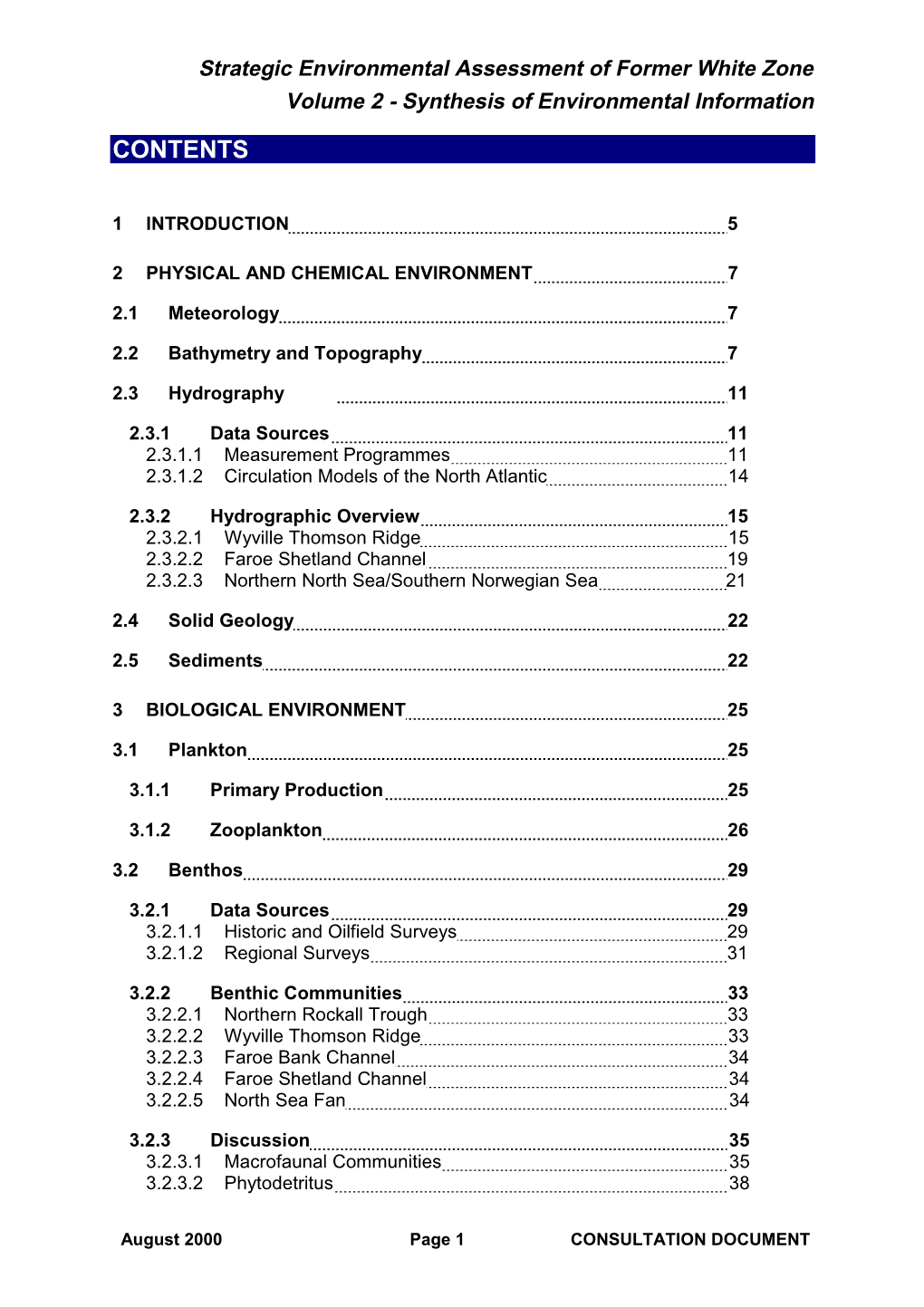 Strategic Environmental Assessment of the Former White Zone